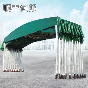Bin Teng Large Sliding Awning, Movable Retractable Factory Awning, Outdoor Parking Lot, Car and Electric Vehicle Sunshade Tent