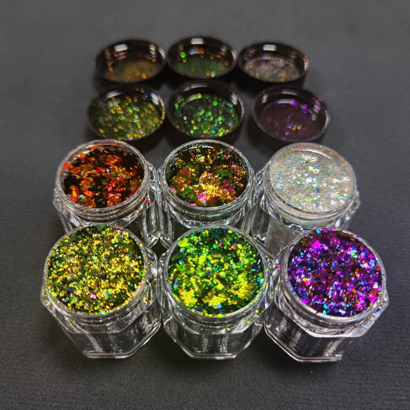 优质光学变色龙 碎片套装DIY滴胶工艺品 闪光亮片颜料 跨境亚马逊