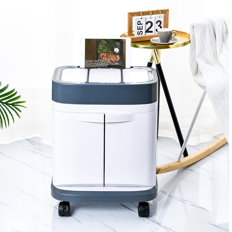 Japanese-Style Large Household Classification Trash Can for Dry and Wet Waste, Movable Trash Bin 3601