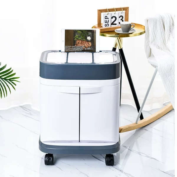 Japanese-Style Large Household Classification Trash Can for Dry and Wet Waste, Movable Trash Bin 3601
