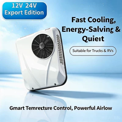 Automotive air conditioning All-In-One Unit, Cooling and Heating Roof-Mounted - 12v-cross-border-exclusive-supply-white-dual-function-cooling-and-heating-single-fan