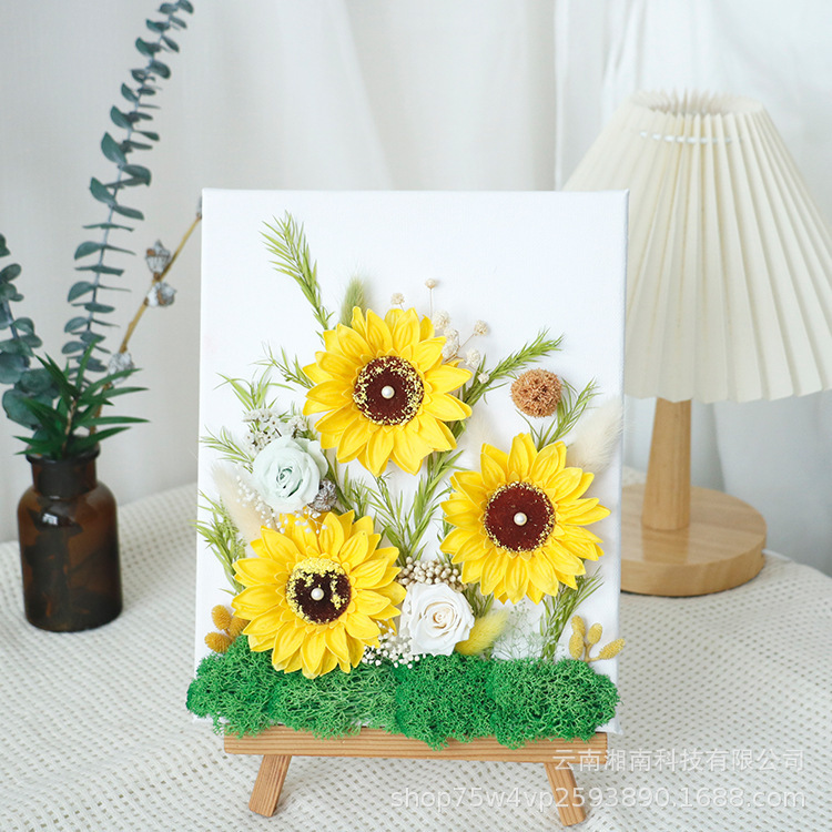 Sunflower Picture Frame Oil Painting Frame Canvas Frame Desktop Decoration Eternal Flower Decoration Wooden Frame Mother's Day Gift Sunflower Picture Frame Oil Painting Frame Canvas Frame Desktop Decoration Eternal Flower Decoration Wooden Frame Mother's Day Gift
