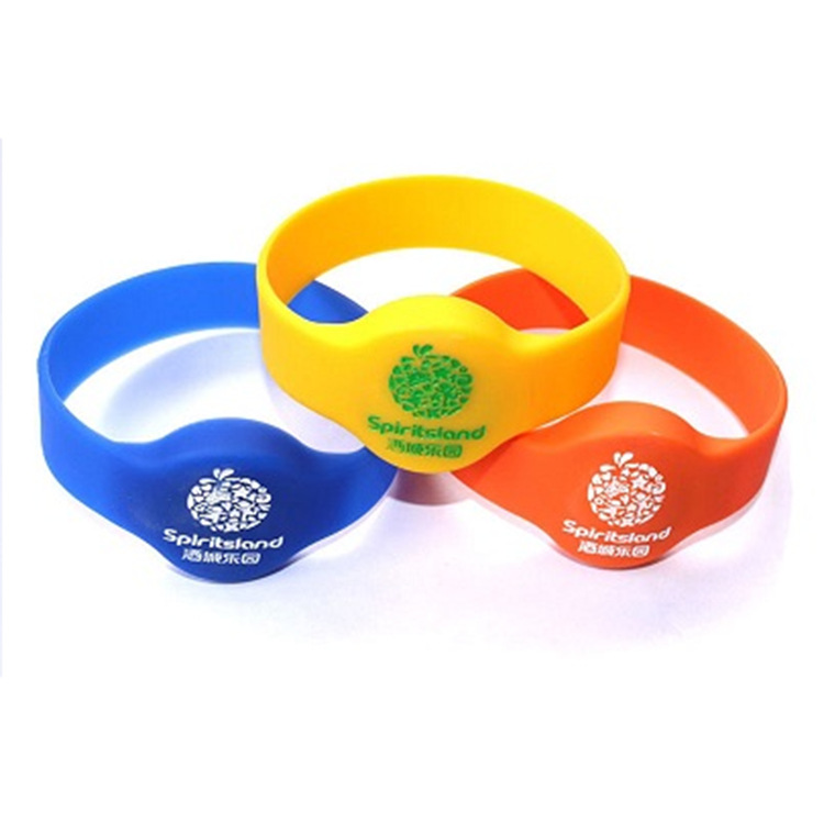 无味塑胶手腕带HF高频复旦F08芯片智能感应rfid硅胶腕带激光镭射