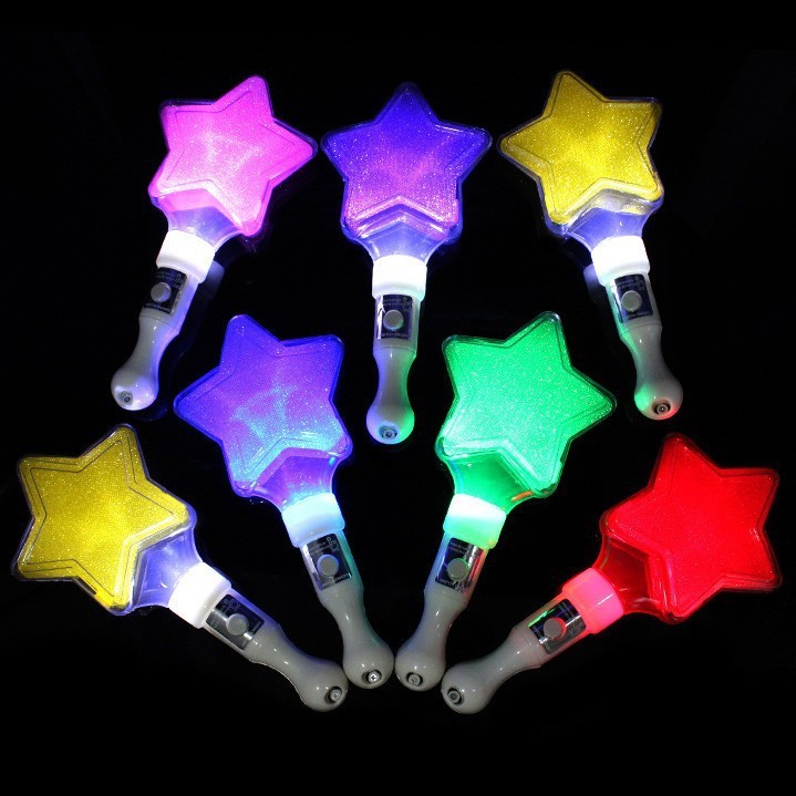 メーカー卸売 LED 五芒星蛍光スティック発光スティックスターフラッシュスティックコンサートサポートスティックロゴ|undefined