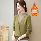 费尔岛毛衣中老年母亲衣服气质加绒加厚保暖中年妈妈装冬装毛衣，女装针织衫/毛衣，妃慕昵服饰