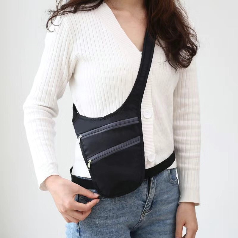 Breathable Close-Fitting Anti-Theft Document Bag, Overseas Travel Wallet, Passport Bag, Card Bag, Thin Mobile Phone Waist Bag, Fashionable