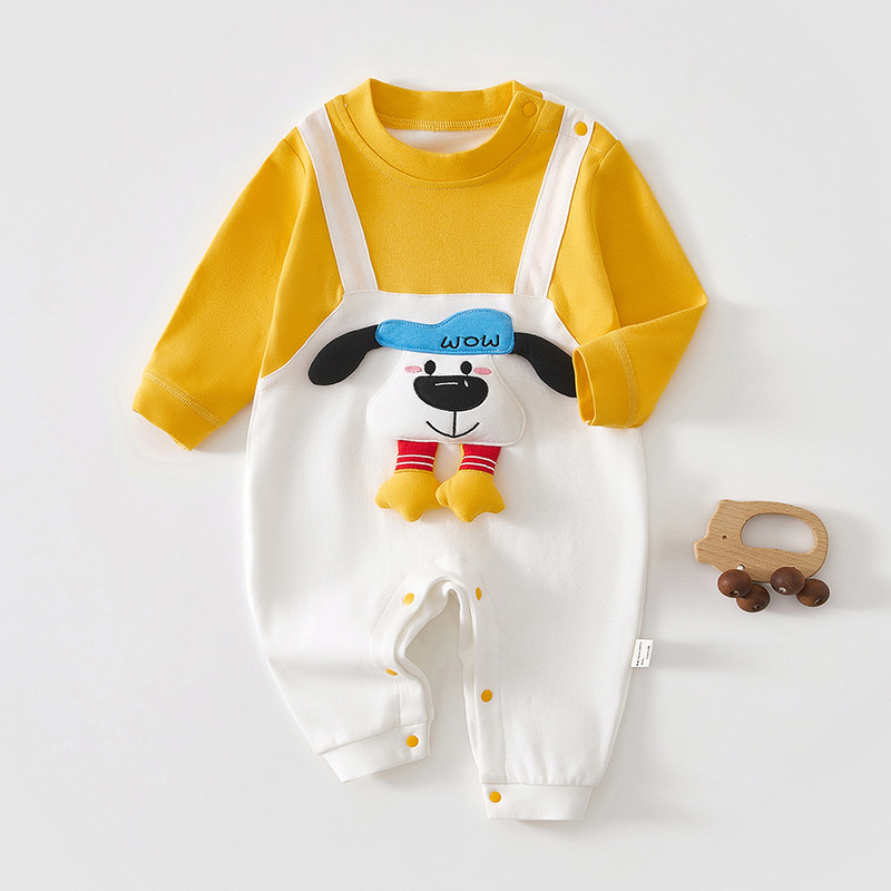 Cotton yellow long-sleeve, baby rocker, suitable for spring and autumn