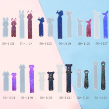 diy水晶滴 海豚猫咪熊鱼尾巴签手工饰品硅胶模具尺子模具可爱uv胶