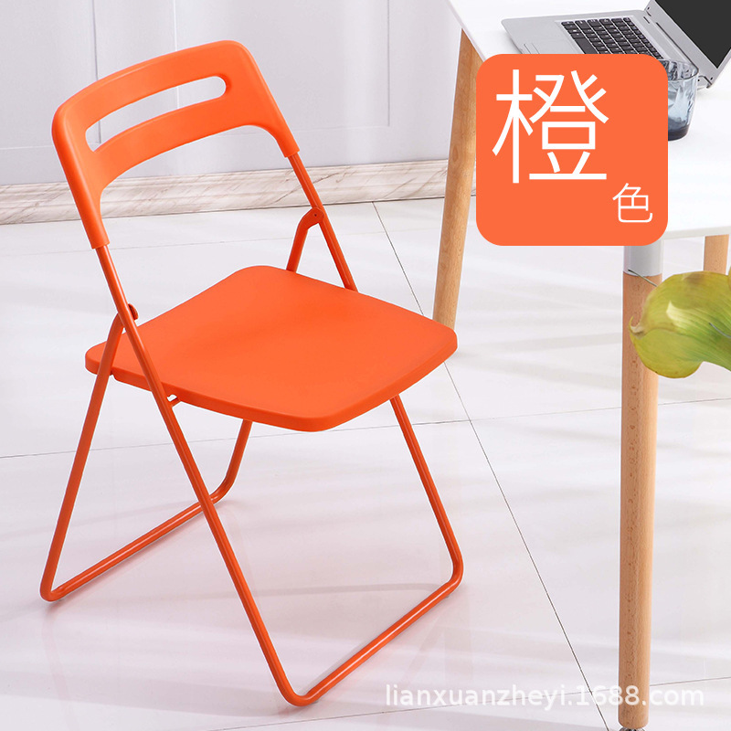 Silla plegable, silla de comedor de plástico para el hogar, evento portátil, capacitación en conferencias, respaldo del personal, silla de computadora, taburete, simple ins