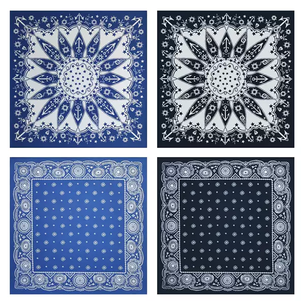 Cotton Printed Square Scarf Hip Hop Street Dance Outdoor Leisure Riding Sports Nautical Multi-functional Face Cover Scarf