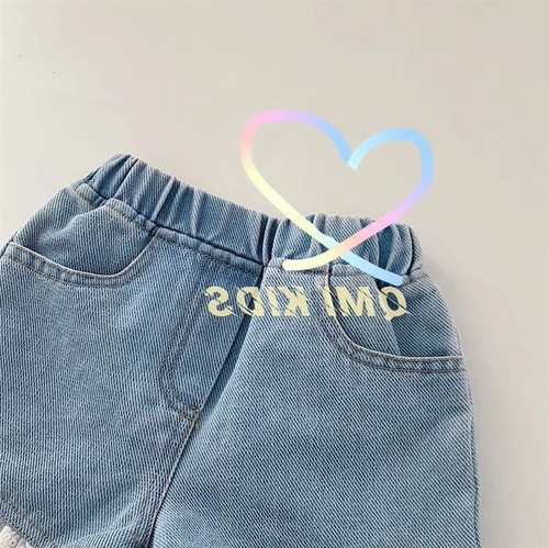 【】2021韩版儿童甜美舒适软牛仔短裤蕾丝花边短裤
