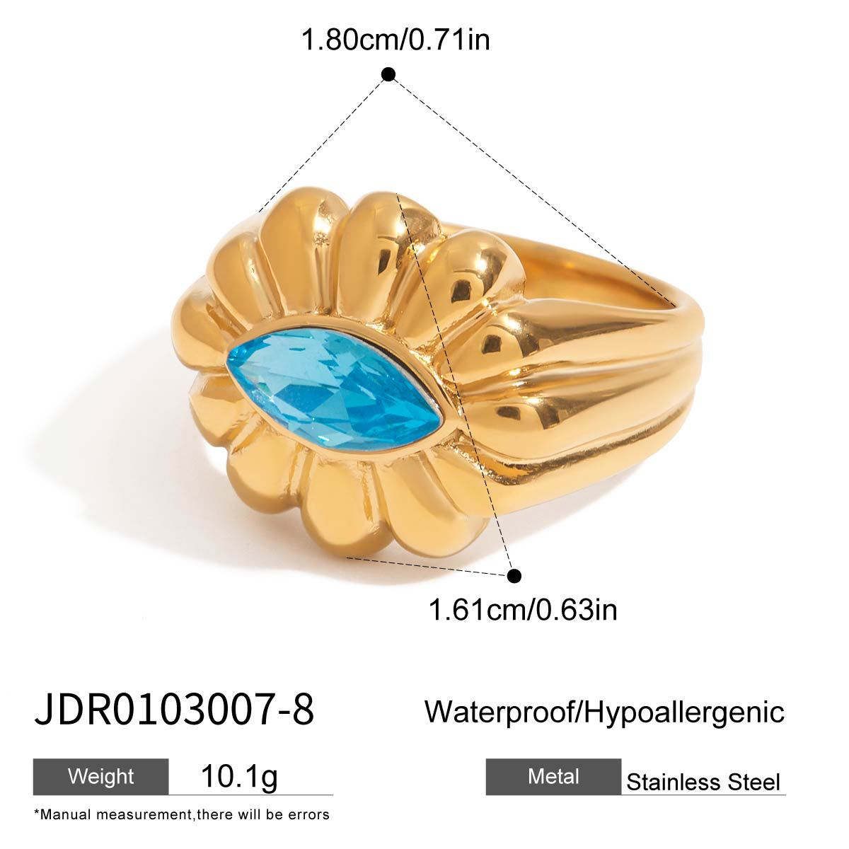 Jieding anillo de circón europeo y americano, joyería de acero de titanio que no se desvanece, lujo ligero, joyería de acero inoxidable de alta calidad, anillos transfronterizos