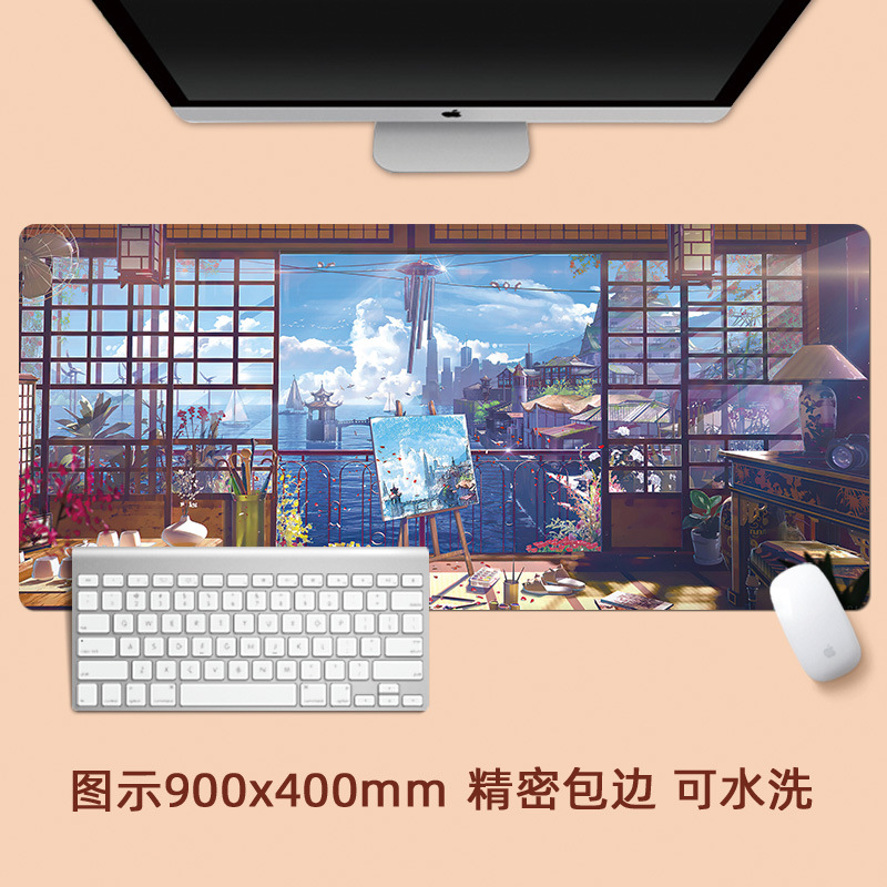 Van Gogh pintura al óleo paisaje pintura paisaje de gran tamaño estera del ratón paisaje retro artístico creativo bloqueo engrosada estera de la tabla