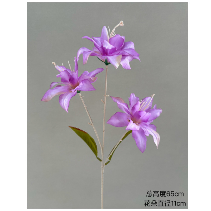 Flor simulada 3 cabezas lirio rosa lirio rojo accesorios de boda boda decoración al aire libre flor de seda camino tira de flores