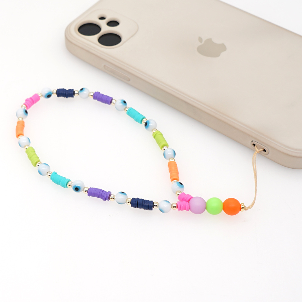 1 Piece Cartoon Style Eye Glass Soft Clay Beaded Knitting Mobile Phone Chain display picture 4