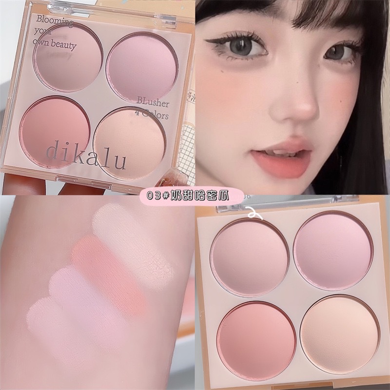 DIKALU Rosa crema melón helado de cuatro colores rubor de baja saturación expansión mate Rosa melocotón desnudo