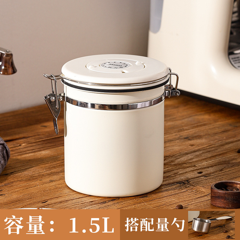 コーヒー豆、コーヒー粉、乾物用密封容器、304ステンレス鋼製排気バルブ付き密封保存容器、鮮度保持容器|undefined
