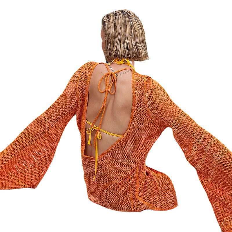 221g Weight Women's Solid Color Vacation Simple Style Cover Ups