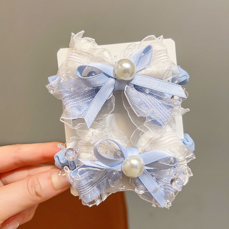 Papá Noel correa de goma para niños navideños vestido de cabello jardín de infantes bebé anillo de cabello de Navidad atmósfera accesorios