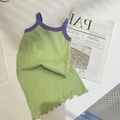 Baby Summer Dress for Girls, Cute and Fashionable Children's Personalized Streetwear, Korean Style Popstar Trendy Polka Dot Princess Strap Dress