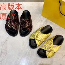 穿一字凉交叉女外夏季厚底真皮女拖鞋拖鞋露趾新款2025时尚高定