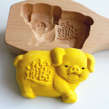 跨境批发小猪立体儿童馒头包子模具卡通动物可爱面食豆沙包木质烘