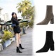 70-8321 Korean fashion banquet short boots show thin sexy pointed thick heel high heel suede shiny Rhinestone short boots