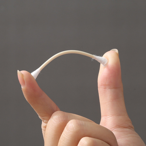 Meliya 100-count bagged wooden handle cotton swabs for makeup, cotton swabs, double-ended, department store wholesale