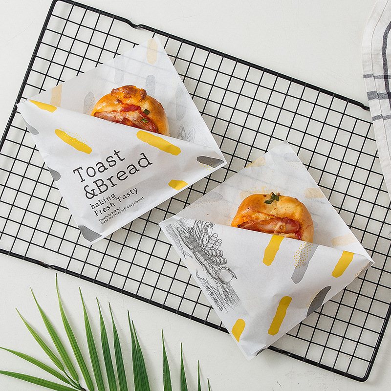  油食品牛皮纸随手包三角袋 三明治包装纸手抓饼汉堡包打包袋