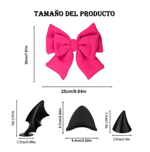 Bow Tie Electric Vehicle Motorcycle Decorative Helmet Accessories Rear Accessories Horn Cat Ears Devil Wings Set
