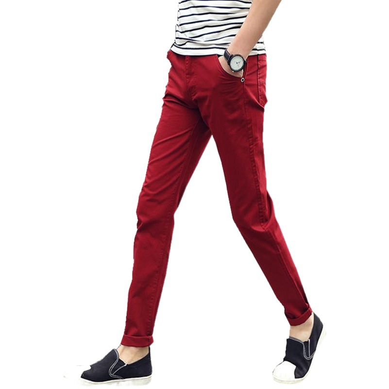 Dios estilo 919 súper popular pantalones casuales de los hombres slim fit pequeño recto multicolor juventud pantalones casuales calidad bajo precio suministro