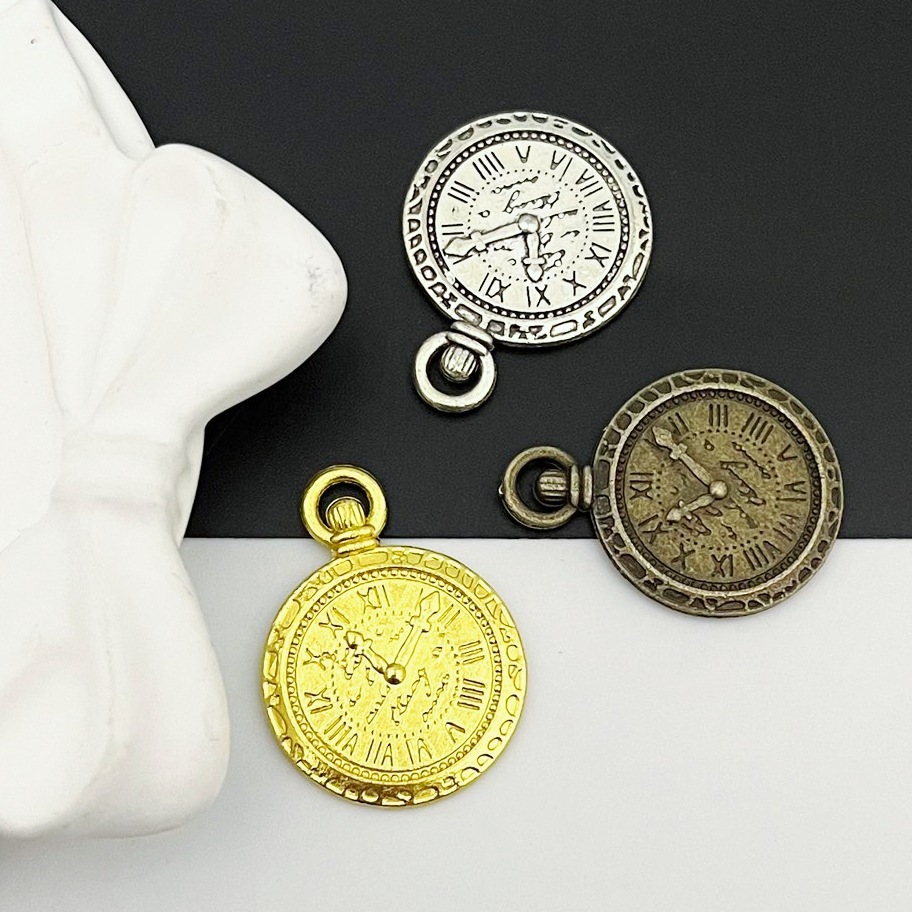 DIY Alloy Jewelry Accessories Clock Pocket Watch Pendant Bracelet Necklace Decorative Material Watch Pointer Pendant