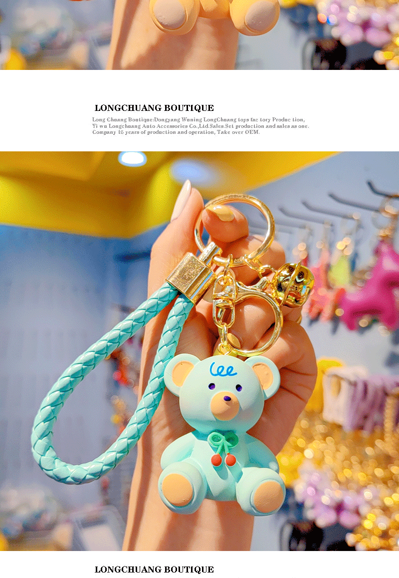 1 Piece Cartoon Style Cute Bear Resin Unisex Bag Pendant Keychain display picture 5