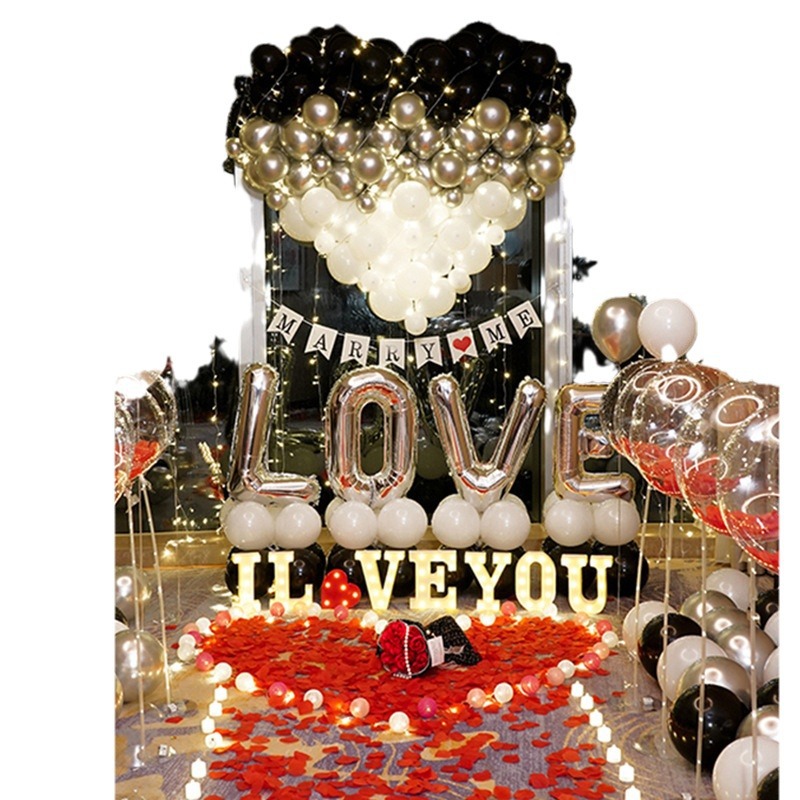 Celebrity en línea propuesta globo apoyos romántica sorpresa escena diseño suministros confesión aniversario decoración Qixi Día de San Valentín