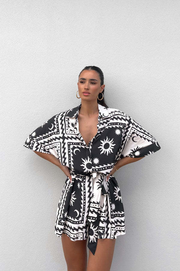 182g Weight Shorts Pants Length Polyester Fabric Type Mid Waist Waist Line Rompers Pants Type Micro-Elastic Elasticity Jumpsuit Tops Type Holiday, Daily Occasion Regular Fit Fit Type Sun Pattern Summer Season Women's Gender Printing Design Vacation Style Women's Holiday Daily Jumpsuit Vacation Sun Shorts Printing Rompers 3
