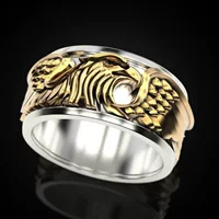 Желание Новое Белое голова морской Орел американская скульптура 18K двойное цветное кольцо властное мужское кольцо с американским орлом