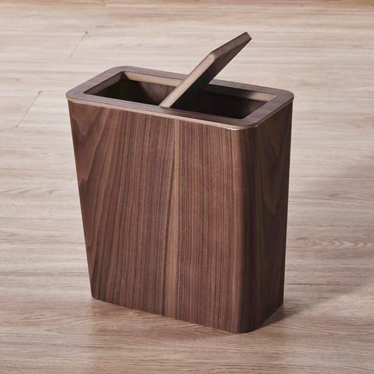Hotel Nordic quilted wooden trash can household living room kitchen bathroom business creative B & B trash can