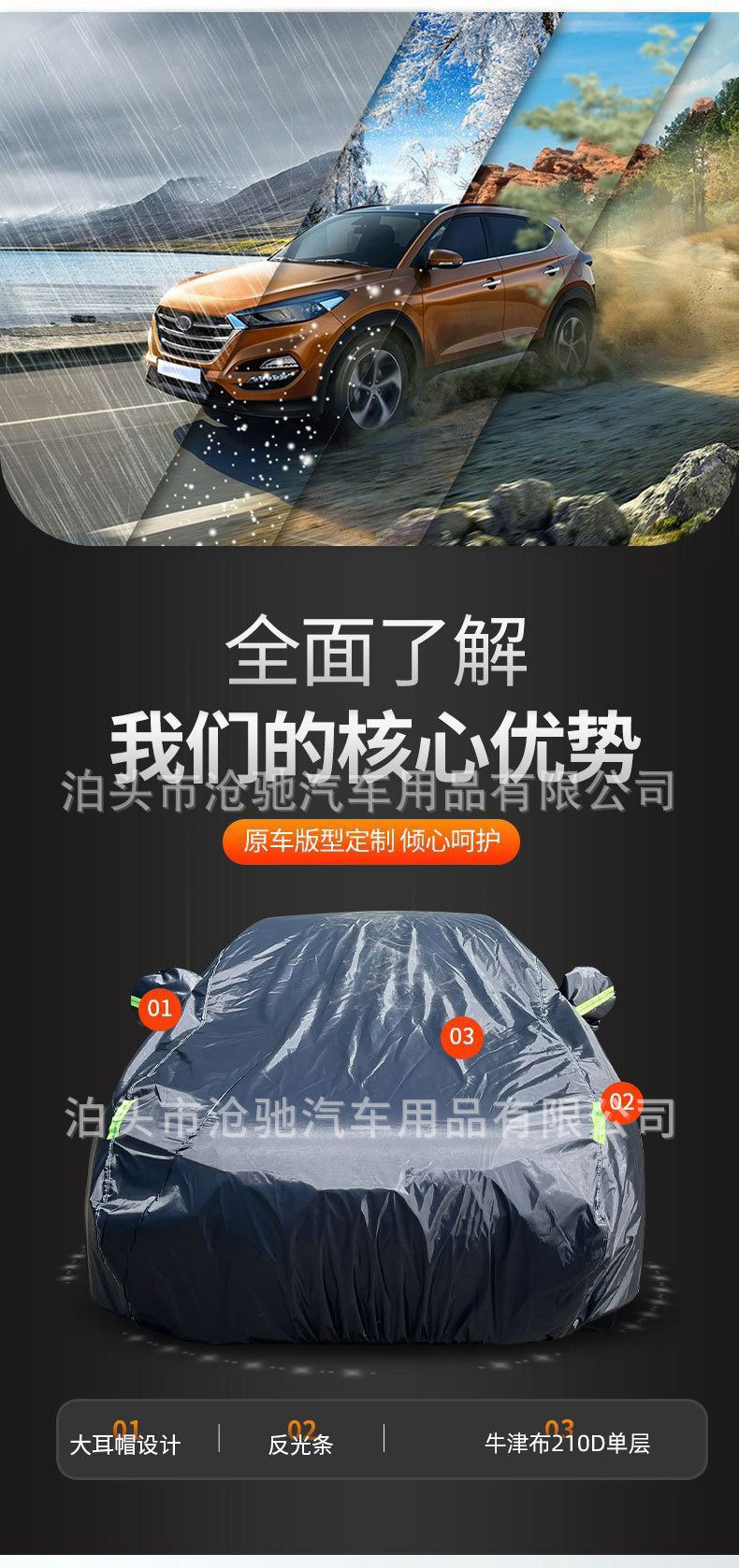 Car clothing full car cover rainproof dustproof sunscreen insulation Oxford cloth 210D single layer full car clothing car cover wholesale
