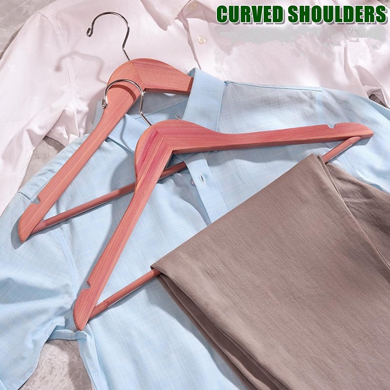 고급 로진 삼나무 옷걸이 - 원형 막대가 없는 기성품