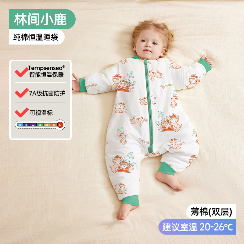 婧麒婴儿衣服春秋冬款恒温宝宝分腿儿童睡袋冬季加厚防寒四季通用|undefined