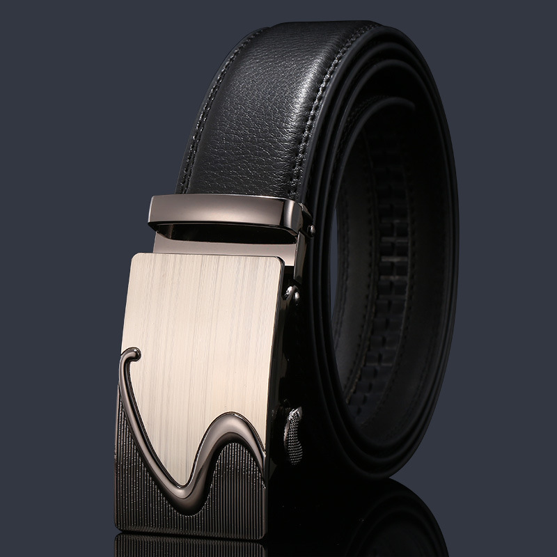 Men's Genuine Leather Automatic Buckle Luxury Belt Wholesale Simple Versatile Denim Belt Manufacturer