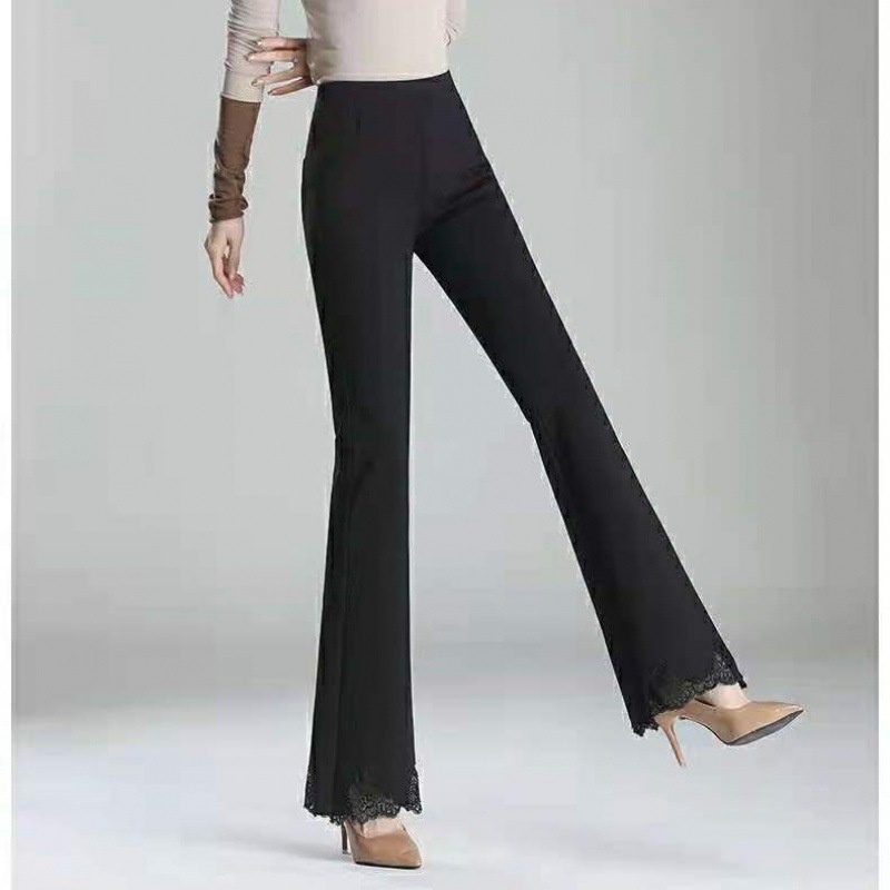 微喇叭裤女春秋新款高腰显瘦垂感弹性洋气网红休闲职业西装裤|ru