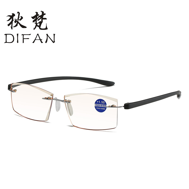 新款无框TR切边防蓝光老花镜厂家批发高清阅读镜男女老花老光眼镜|ru