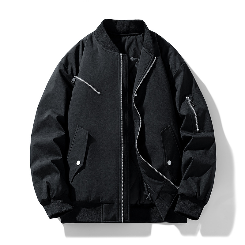 Chaqueta de vuelo de otoño y invierno transfronterizos de estilo americano, cuello de béisbol para hombres y mujeres, chaqueta de algodón, chaqueta de algodón de tamaño extra