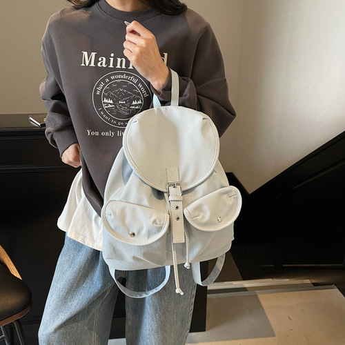 Foreign Trade Korean Version Double Shoulder Bag 2025 New Summer Trendy Fashion Stylish Versatile High-End Student Bag