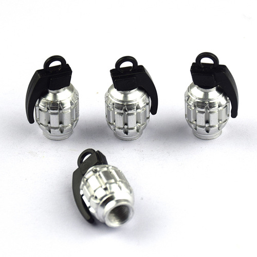 Colorful aluminum alloy valve caps for cars and motorcycles Colorful valve caps Grenade shape