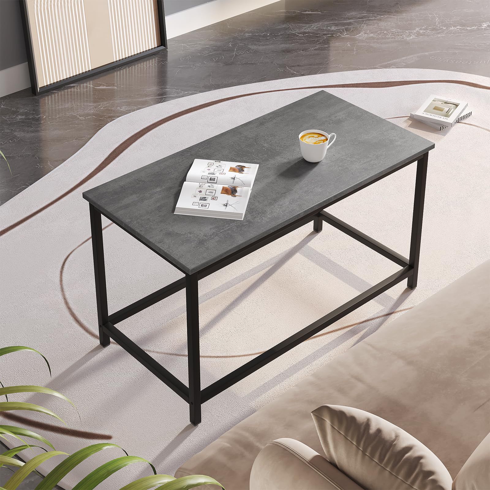 Mesa de café de madera mesa de té de lujo ligera sala de estar sofá mesa de café de madera maciza rectangular de alta calidad