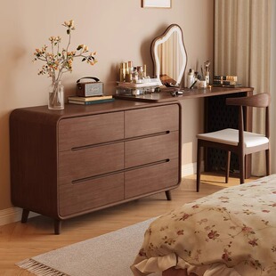 Solid Wood Dressing Table Modern Simple Makeup Table Small Apartment Office Desk Retractable Dressing Storage Cabinet Combination