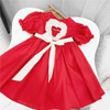 2021 summer New products children Korean Edition Western style girl love Hollow cotton Dress Nubao puff sleeve skirt
