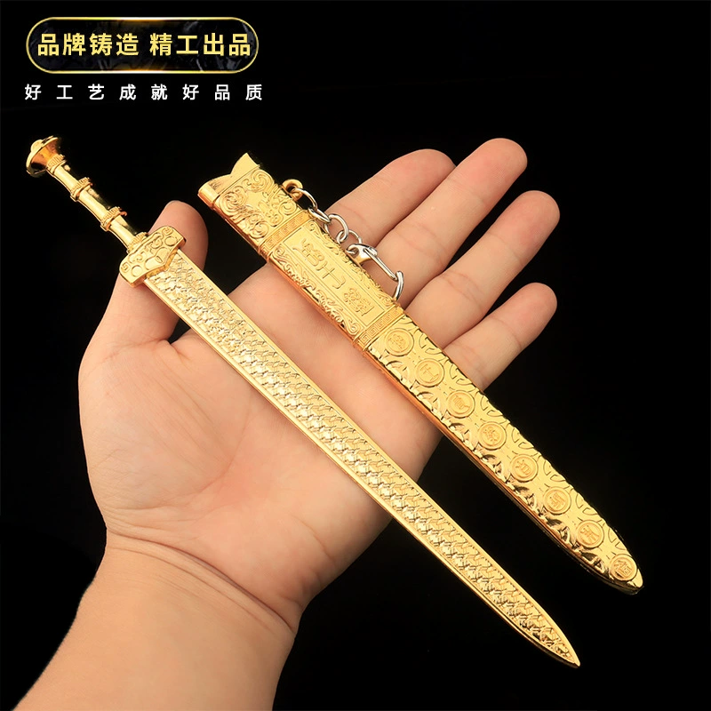 Древнее знаменитое мечевое оружие Юэ Ван Гоу Цзянь меч 22 см с ножнами Золотая модель оружия из сплава декоративная игрушка